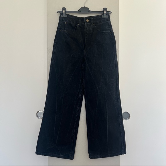 Sézane Le Crop Jeans – High Waisted Wide Leg – Black – Size EU 34 (US 2/XS) - Picture 2 of 13